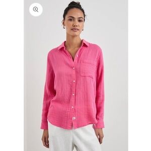 RAILS Ellis Shirt Organic Cotton Button Down Hibiscus Women’s Medium